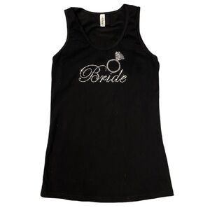 Ladies size Small sleeveless top. Shiny rhinestones glisten the word “Bride”